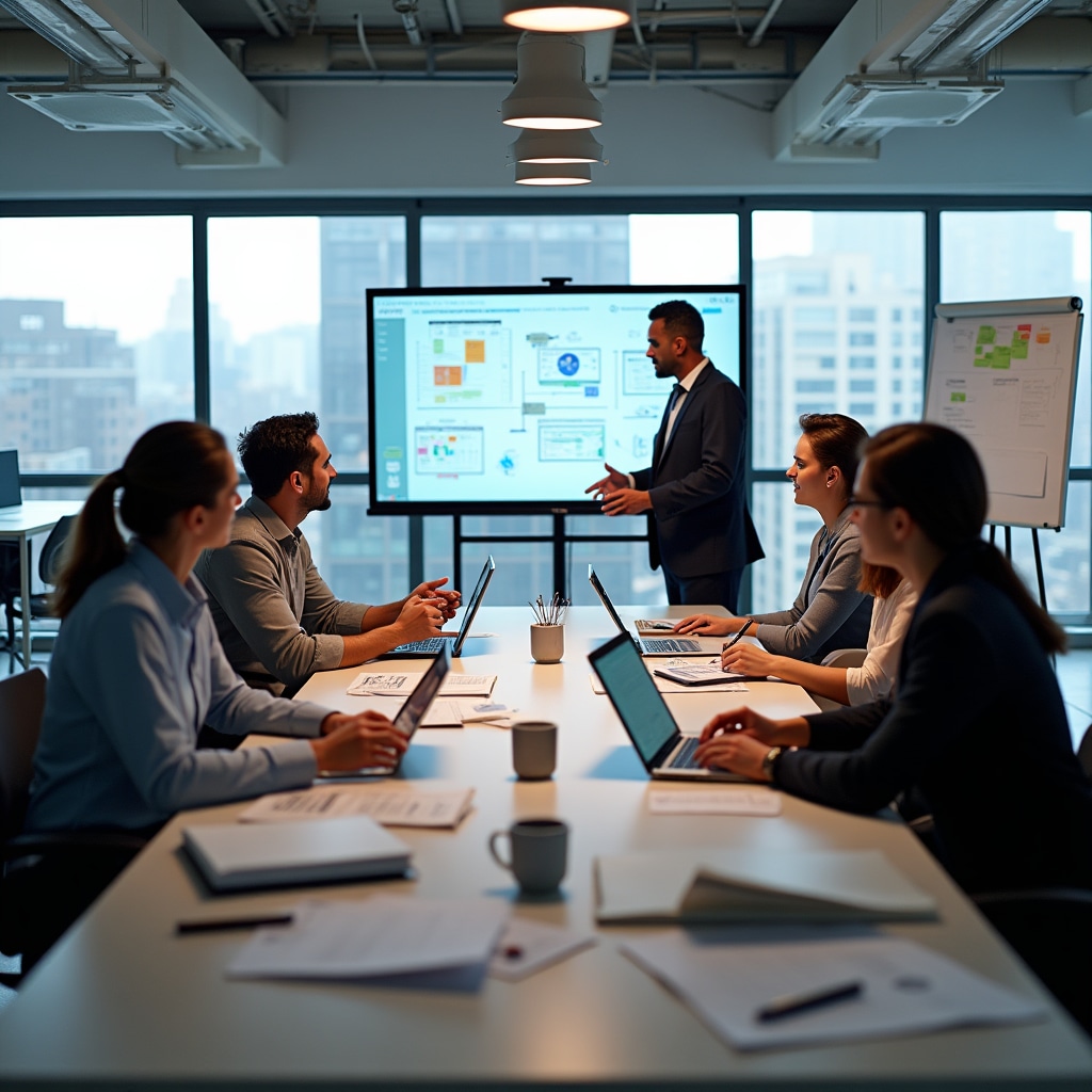 Interactive construction management training workshop with participants